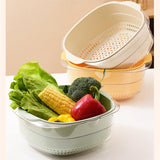 Maxbell Multi Use Kitchen Fruit Drain Basket Vegetables Washing Bowl Kitchen Gadget dark green