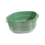 Maxbell Multi Use Kitchen Fruit Drain Basket Vegetables Washing Bowl Kitchen Gadget dark green