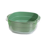 Maxbell Multi Use Kitchen Fruit Drain Basket Vegetables Washing Bowl Kitchen Gadget dark green