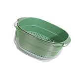 Maxbell Multi Use Kitchen Fruit Drain Basket Vegetables Washing Bowl Kitchen Gadget dark green