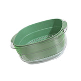 Maxbell Multi Use Kitchen Fruit Drain Basket Vegetables Washing Bowl Kitchen Gadget dark green