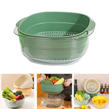 Maxbell Multi Use Kitchen Fruit Drain Basket Vegetables Washing Bowl Kitchen Gadget dark green