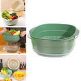 Maxbell Multi Use Kitchen Fruit Drain Basket Vegetables Washing Bowl Kitchen Gadget dark green