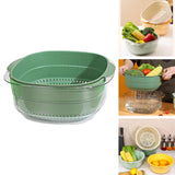 Maxbell Multi Use Kitchen Fruit Drain Basket Vegetables Washing Bowl Kitchen Gadget dark green