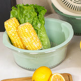 Maxbell Multi Use Kitchen Fruit Drain Basket Vegetables Washing Bowl Kitchen Gadget light green