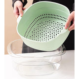 Maxbell Multi Use Kitchen Fruit Drain Basket Vegetables Washing Bowl Kitchen Gadget light green