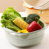 Maxbell Multi Use Kitchen Fruit Drain Basket Vegetables Washing Bowl Kitchen Gadget light green