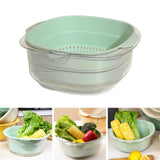 Maxbell Multi Use Kitchen Fruit Drain Basket Vegetables Washing Bowl Kitchen Gadget light green