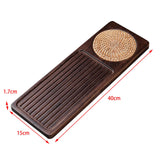 Maxbell Traditional Bamboo Wood Tea Serving Tray for Travel  Walnut S