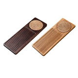 Maxbell Traditional Bamboo Wood Tea Serving Tray for Travel  Walnut S