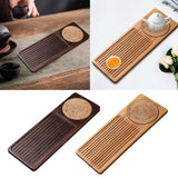 Maxbell Traditional Bamboo Wood Tea Serving Tray for Travel  Walnut S