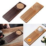 Maxbell Traditional Bamboo Wood Tea Serving Tray for Travel  Walnut S