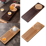 Maxbell Traditional Bamboo Wood Tea Serving Tray for Travel  Walnut S