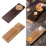 Maxbell Traditional Bamboo Wood Tea Serving Tray for Travel  Walnut S