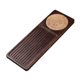 Maxbell Traditional Bamboo Wood Tea Serving Tray for Travel  Walnut S