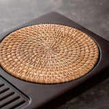 Maxbell Traditional Bamboo Wood Tea Serving Tray for Travel  Walnut S