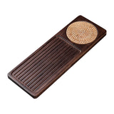 Maxbell Traditional Bamboo Wood Tea Serving Tray for Travel  Walnut S