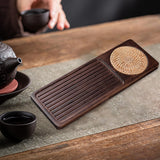 Maxbell Traditional Bamboo Wood Tea Serving Tray for Travel  Walnut S