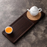 Maxbell Traditional Bamboo Wood Tea Serving Tray for Travel  Walnut S