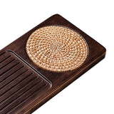 Maxbell Traditional Bamboo Wood Tea Serving Tray for Travel  Walnut L