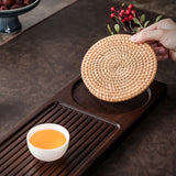 Maxbell Traditional Bamboo Wood Tea Serving Tray for Travel  Walnut L