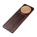 Maxbell Traditional Bamboo Wood Tea Serving Tray for Travel  Walnut L