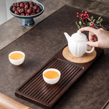 Maxbell Traditional Bamboo Wood Tea Serving Tray for Travel  Walnut L