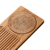 Maxbell Traditional Bamboo Wood Tea Serving Tray for Travel  Wood L