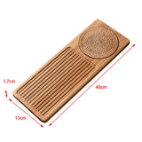 Maxbell Traditional Bamboo Wood Tea Serving Tray for Travel  Wood L