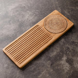 Maxbell Traditional Bamboo Wood Tea Serving Tray for Travel  Wood L