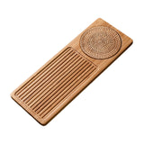 Maxbell Traditional Bamboo Wood Tea Serving Tray for Travel  Wood L