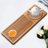 Maxbell Traditional Bamboo Wood Tea Serving Tray for Travel  Wood L