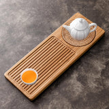 Maxbell Traditional Bamboo Wood Tea Serving Tray for Travel  Wood L