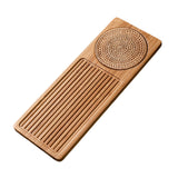 Maxbell Traditional Bamboo Wood Tea Serving Tray for Travel  Wood S