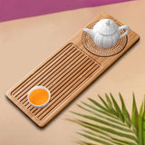 Maxbell Traditional Bamboo Wood Tea Serving Tray for Travel  Wood S