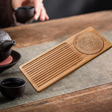 Maxbell Traditional Bamboo Wood Tea Serving Tray for Travel  Wood S