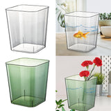 Maxbell Multifunctional Waste Container Visible Decor Square 12L for Dorm Office Car Clear