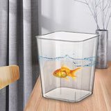 Maxbell Multifunctional Waste Container Visible Decor Square 12L for Dorm Office Car Clear