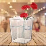 Maxbell Multifunctional Waste Container Visible Decor Square 12L for Dorm Office Car Clear