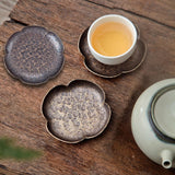 Maxbell Rustic Tea Coaster Traditional Place Mat Decoration Drinks Cup Tray Brass Hexagon Copper