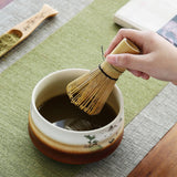 Maxbell Tea Whisk Holder Handmade Matcha Whisk Holder for Beginners Professional Brown and White