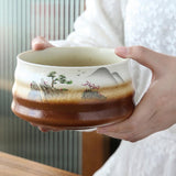 Maxbell Tea Whisk Holder Handmade Matcha Whisk Holder for Beginners Professional Brown and White