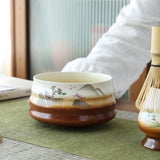 Maxbell Tea Whisk Holder Handmade Matcha Whisk Holder for Beginners Professional Brown and White