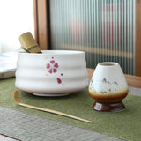 Maxbell Tea Whisk Holder Handmade Matcha Whisk Holder for Beginners Professional White and Pink
