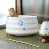 Maxbell Tea Whisk Holder Handmade Matcha Whisk Holder for Beginners Professional White and Blue