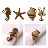 Maxbell Napkin Rings Adornment Sea Animal Delicate for Thanksgiving Favors Decor Hippocampus