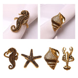 Maxbell Napkin Rings Adornment Sea Animal Delicate for Thanksgiving Favors Decor Hippocampus
