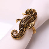 Maxbell Napkin Rings Adornment Sea Animal Delicate for Thanksgiving Favors Decor Hippocampus
