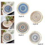 Maxbell Round Placemat 33cm Handmade Woven Tassel Boho Woven for Table Kitchen Decor Style A