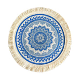 Maxbell Round Placemat 33cm Handmade Woven Tassel Boho Woven for Table Kitchen Decor Style A